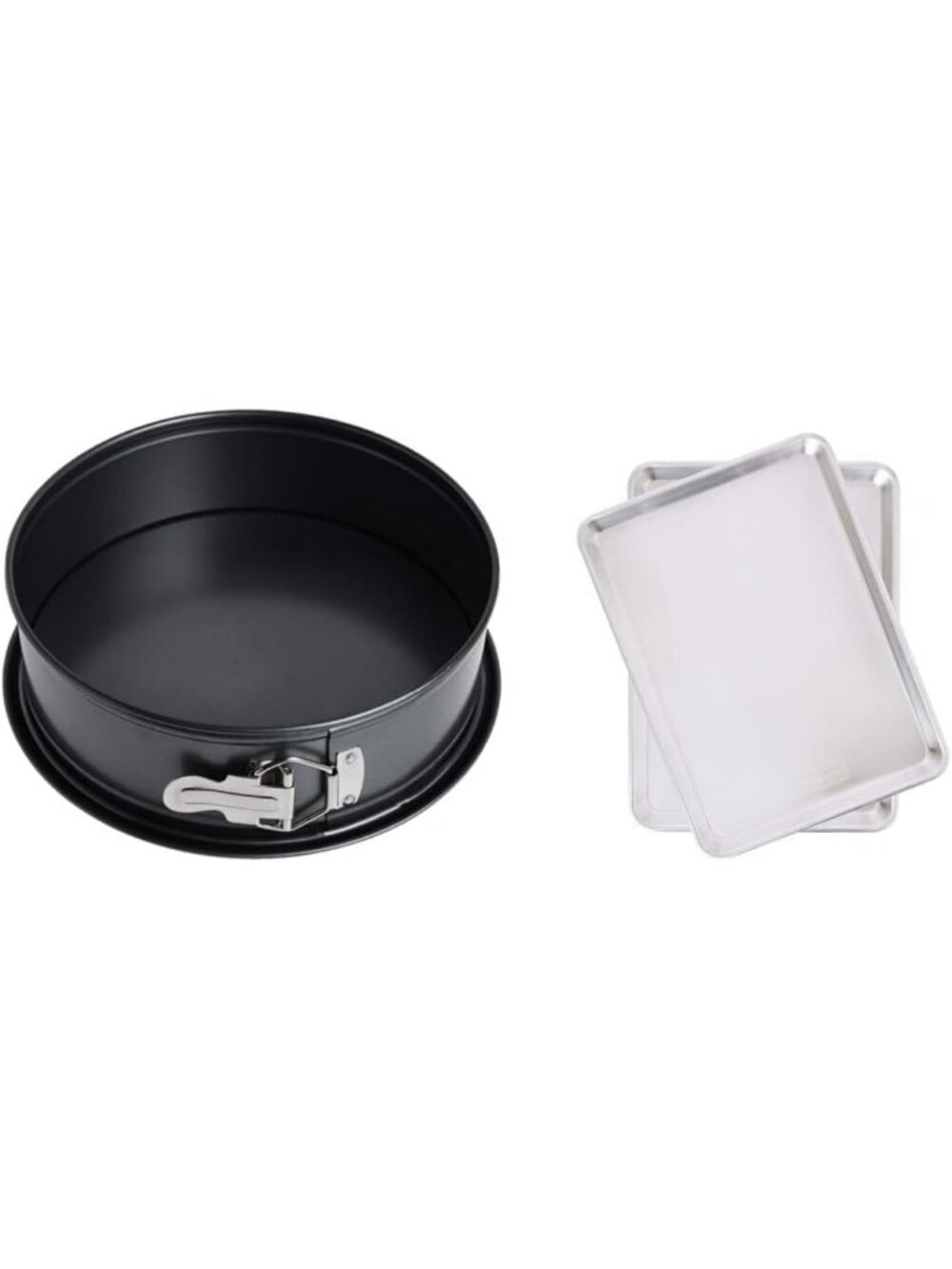 9-Inch Springform Pan & 2-Pack Aluminum Half Sheet Baking Pans - Charcoal/Silver